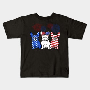 French Bulldog American Independence's Day Kids T-Shirt